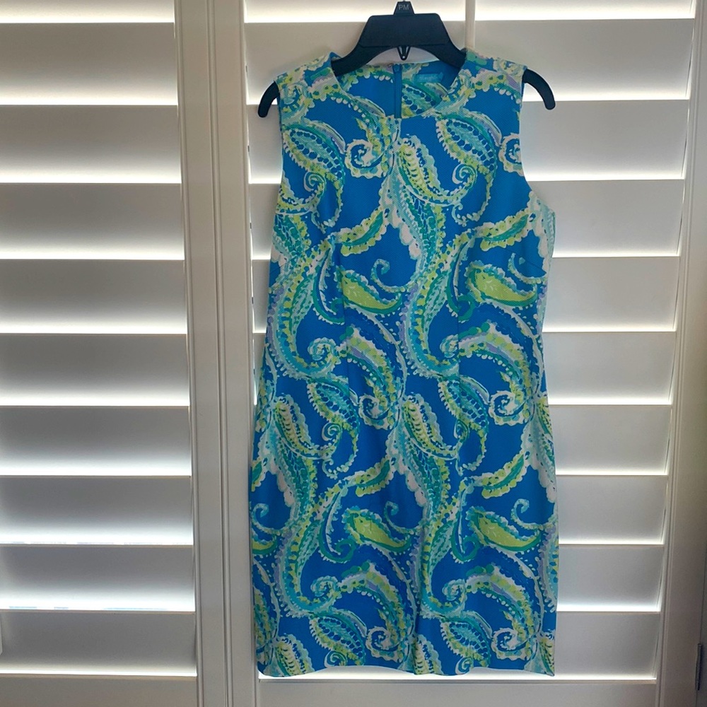 Summer dress size 6, mix colors, J. McLaughlin brands, 97% cotton & 3% spandex.
